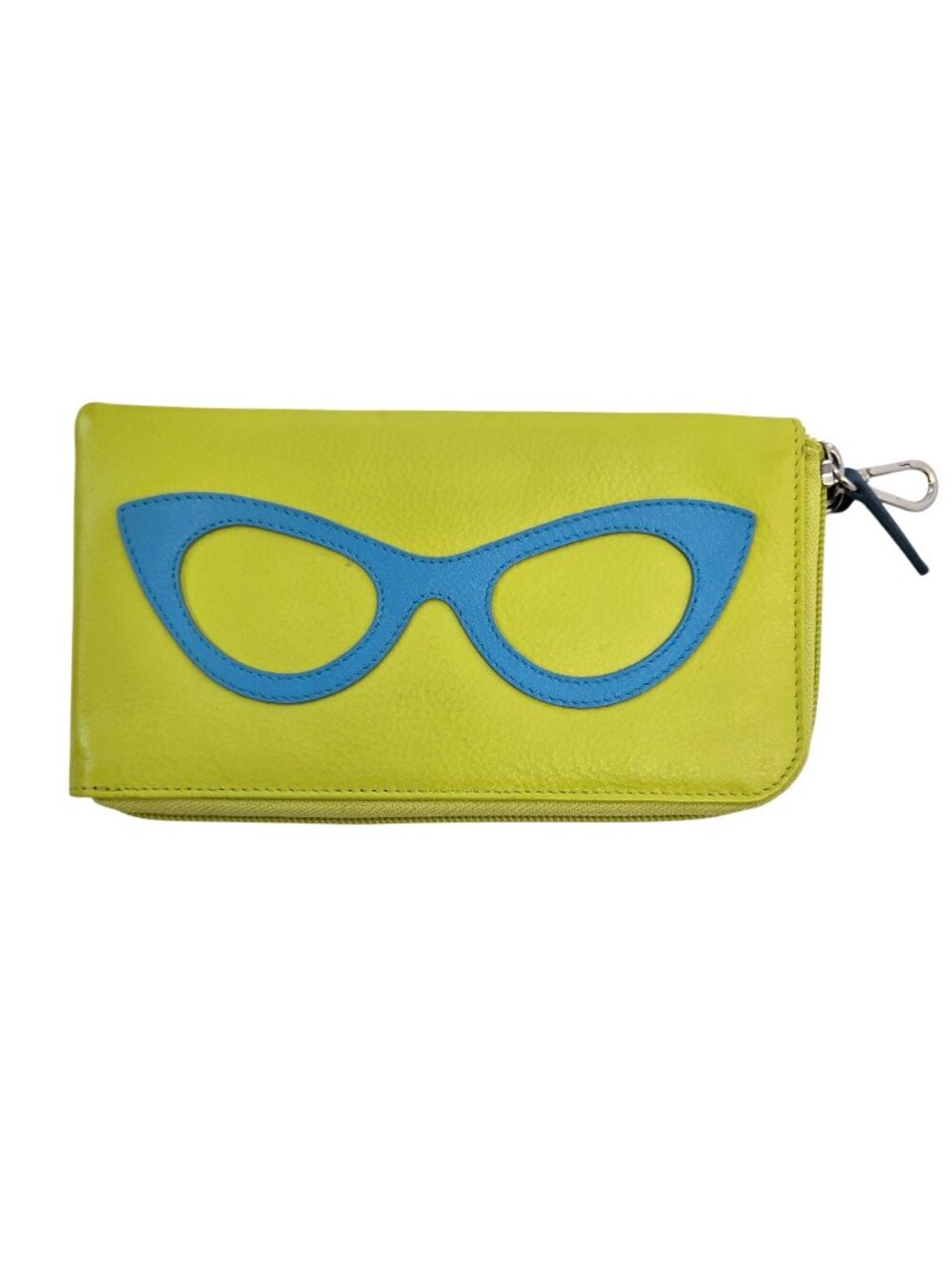 ili New York Genuine Leather Eyeglass Case Wallet Combo w/Zipper Closure